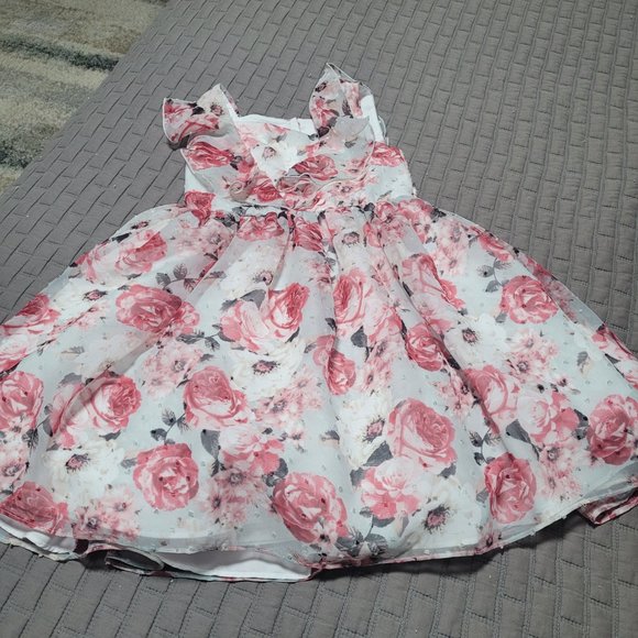 LAURA ASSHLEY RUFFLE LITTLE GIRLS 5 DRESS - Picture 6 of 9